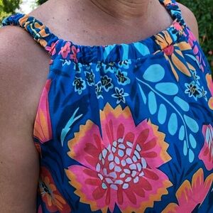 Floral Dress in Blue and Pink